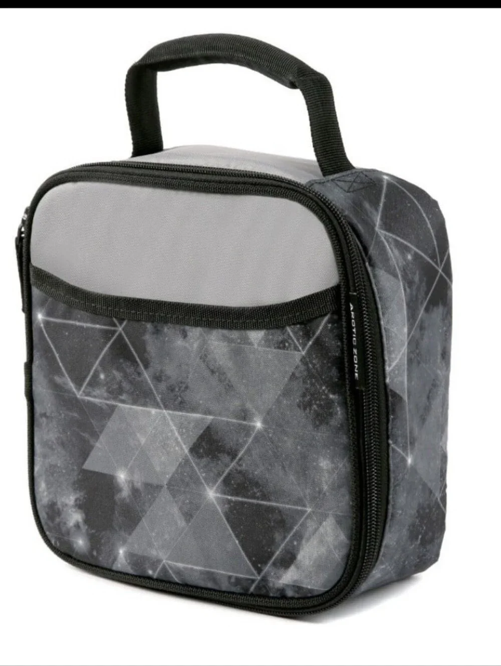 Insulated Gray Geometric Lunch Bag with Water Bottle and Container Set NWT $26